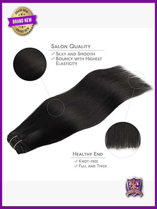 Clip in Human Hair Extensions 14 Inch 120g Remy Straight Double Weft 7pcs main image 6